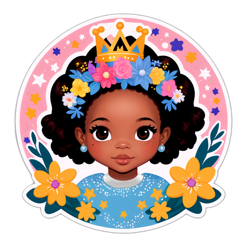 Autocollant de Blue Ivy Carter avec une couronne de fleurs