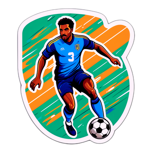 Dynamic Football Action Sticker