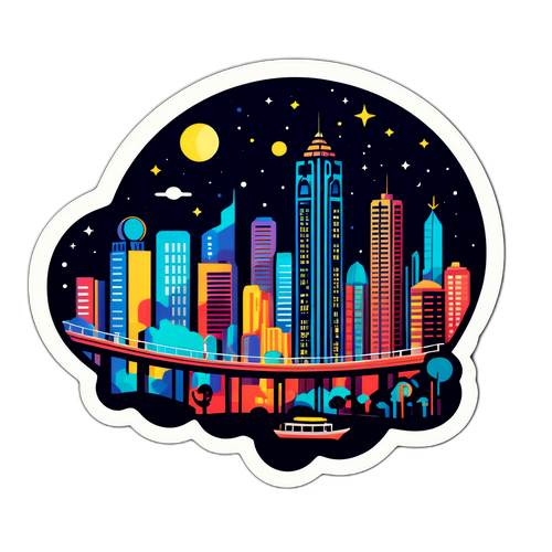 Ilustración estilizada de São Paulo de noche
