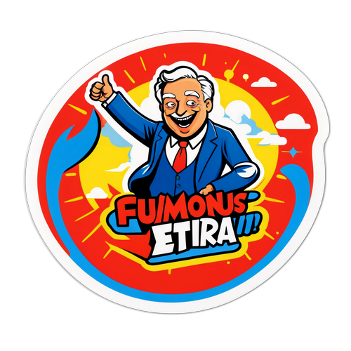 Humorvolles Aufkleber-Design mit satirischem Kommentar