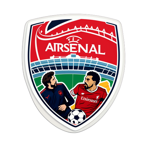 Sticker na Naglalarawan ng Pagsasalpukan ng Arsenal at Liverpool
