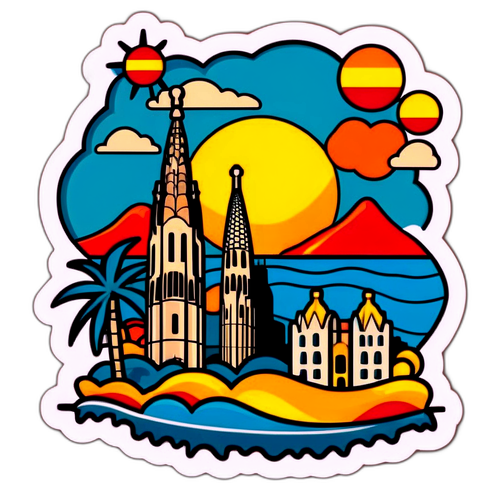 Scenisk klistermærke som repræsenterer Spaniens kultur