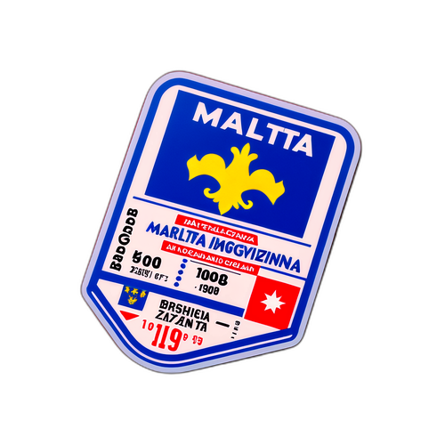 Sticker ya Kivintage ya Mchezo wa Malta dhidi ya Bosnia na Herzegovina