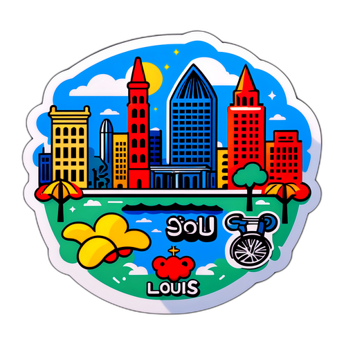Adesivo Divertido representando a Cultura de St. Louis