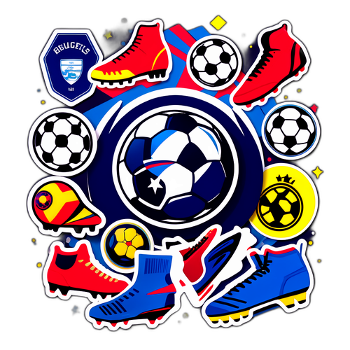 מדבקה עוצמתית עם סמלי קבוצות כדורגל