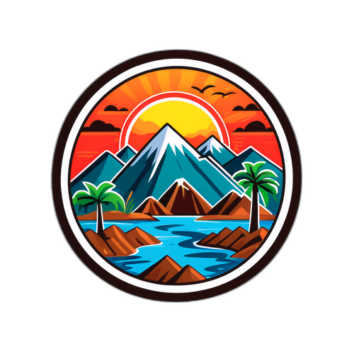 Sticker que representa la fuerza de la tierra en Perú