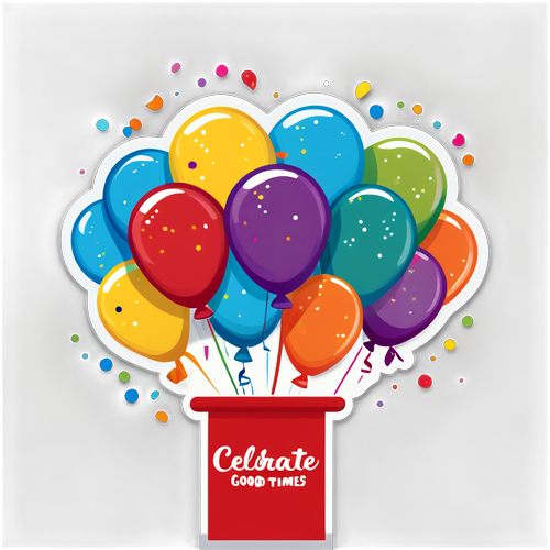 Celebrate Good Times Balloons Sticker