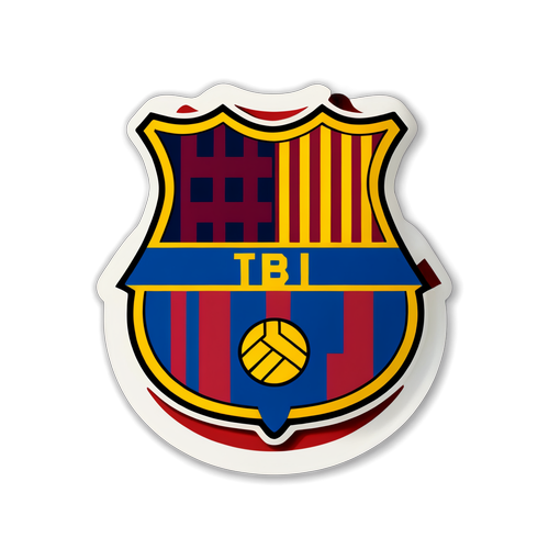 Diseño de una pegatina retro para el Barça con la frase 'Más que un club'