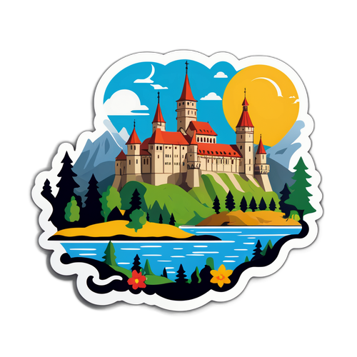 Romänska Landskap Klistermärke