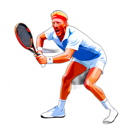 Adesivo estilizado de Boris Becker em ação