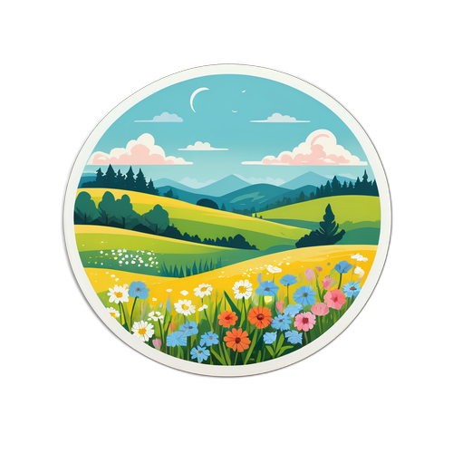 Rolig Landskap Sticker