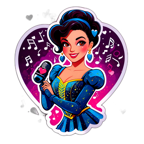 Aufkleber von Maite Kelly in glitzerndem Outfit