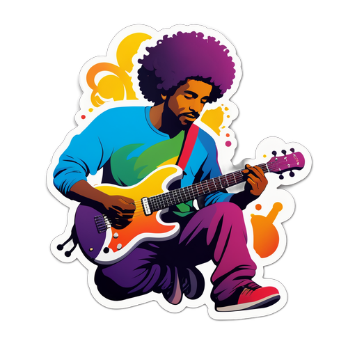 Silhueta Colorida de Ismael Bonfim em Ação