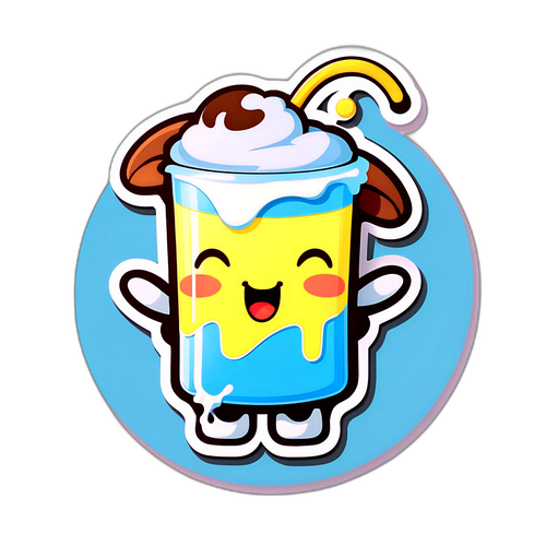 ミルクの流れとかわいいキャラクターのデザイン