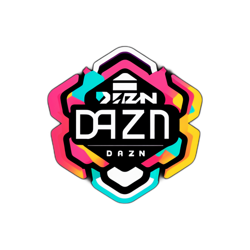 Moderní sportovní nálepka s logem DAZN