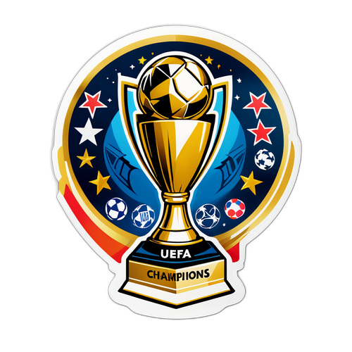 Ilustrowana naklejka losowania UEFA Champions League