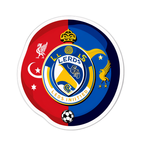 리버풀과 리즈 유나이티드의 로고가 함께 있는 다이나믹한 장면