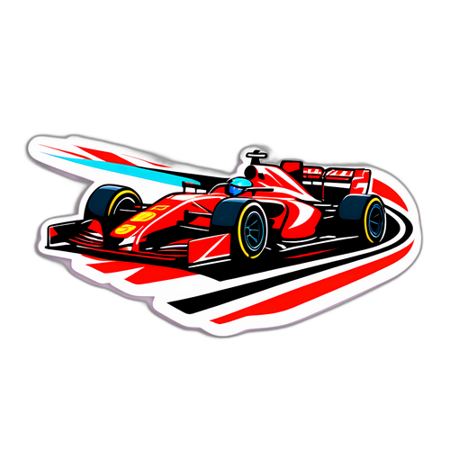 Elegant F1-bil på racerbana