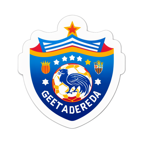 Sticker met een fusie van de logo's van Getafe en Real Sociedad