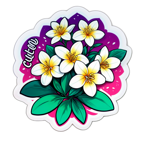 Vibrant Jasmine Flowers Sticker