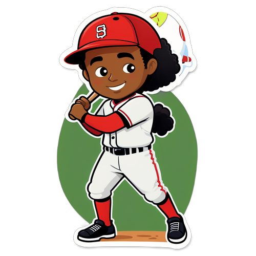 Cartoonish Jackson Holliday Baseball Sticker