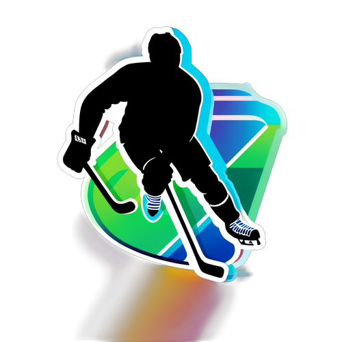 Motiverande klistermärke med hockeyspelare