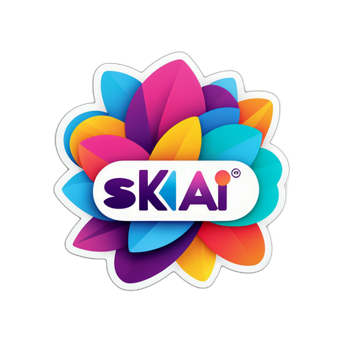 Σχέδιο του λογότυπου Skai με μοντέρνα πινελιά, χρησιμοποιώντας φωτεινά χρώματα