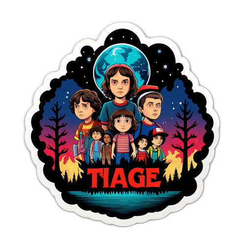 Kraftfull sticker inspirert av Stranger Things