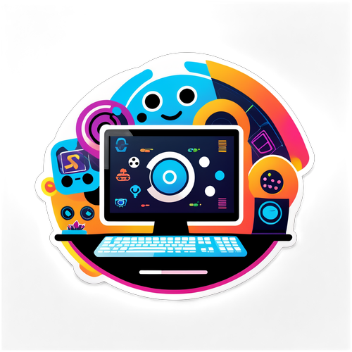 Futuristic Gaming Scene Sticker