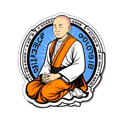 สติ๊กเกอร์พระสงฆ์ในท่าผ่อนคลาย