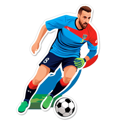 Künstlerische Darstellung von Stefan Maierhofer mit einem Fußball
