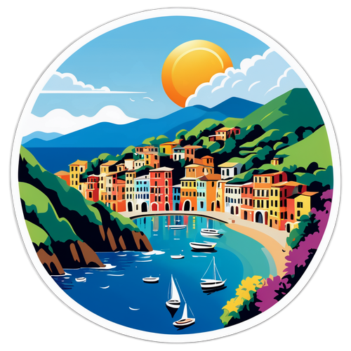Malerei einer Küstenansicht von Portofino