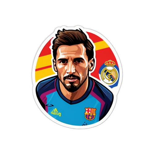 스페인 라리가의 유명 선수들이 그려진 다채로운 일러스트 스티커