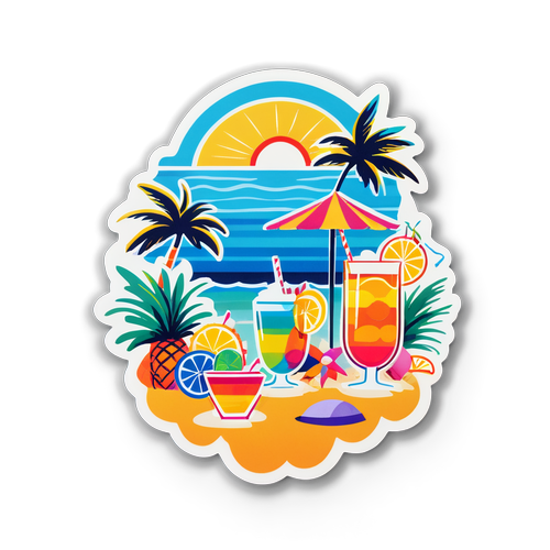 Beach Vibes Cocktail Sticker