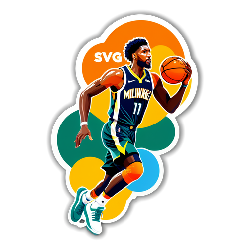 Dynamic na Disenyo ng Sticker ng Mga Stats ng Laro ng Pacers at Milwaukee Bucks