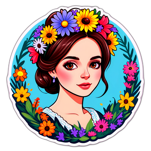 Чарівний малюнок Лани Чорногорської в вінку з диких квітів