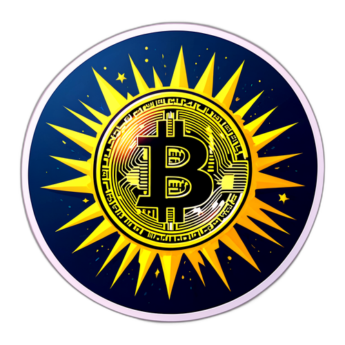 Koin Bitcoin dengan Cahaya Mewah