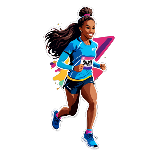 Unleash Your Inner Champion: Get Inspired by Sha'Carri Richardson’s Vibrant Run to Win Sticker!