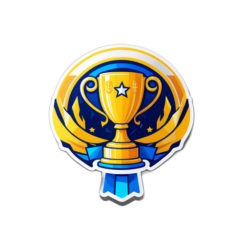 Thiết kế tem cho các trận đấu cúp bóng đá với biểu tượng chiếc cúp