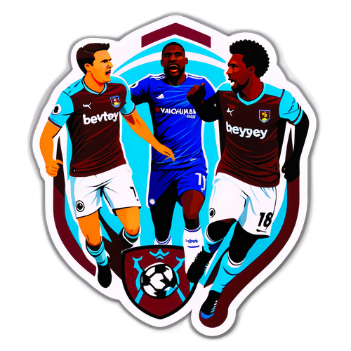 Наклейка футбольного матчу Вест Гем проти Челсі