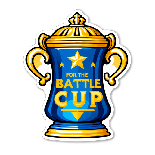 Stickerontwerp voor de FA Cup met de tekst 'Battle for the Cup'