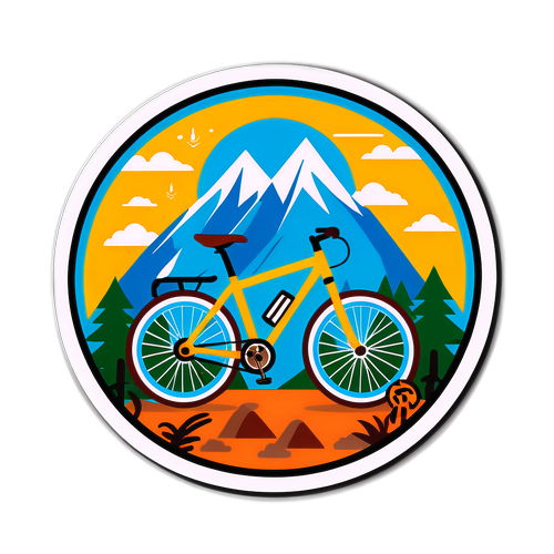 冒険をテーマにした自転車のステッカー