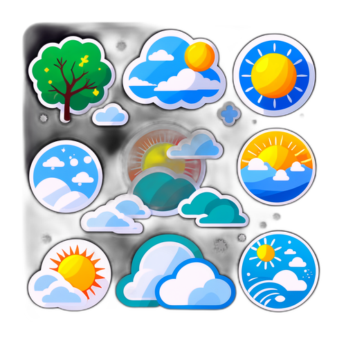 四季天氣貼紙