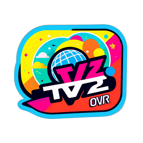 TV2 Logo Sticker - Colorful og Dynamisk
