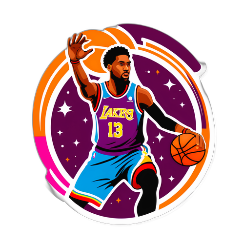 Stiker NBA Berwarna-warni