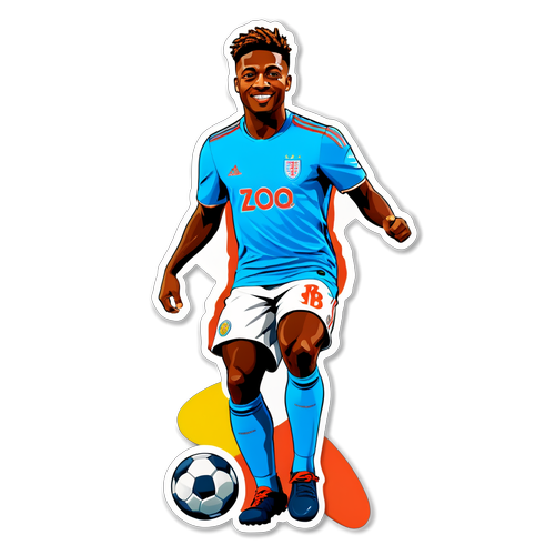 De Schitterende Sticker van Bergwijn: Voetbal in Volle Actie met een Adembenemend Stadion Achtergrond!