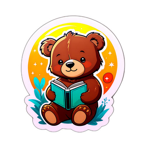 Roztomilý medvěd s knihou