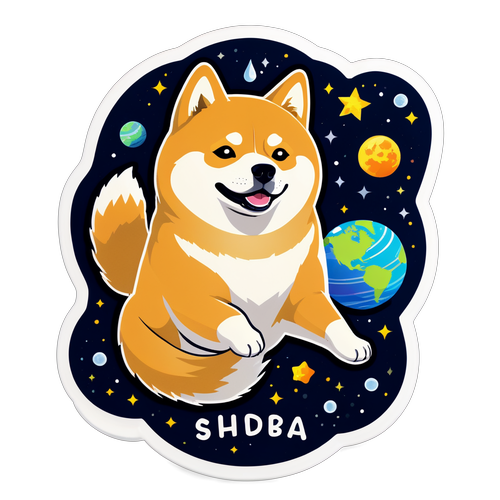 Sticker Pemandangan Angkasa: Shiba Inu Doge yang Menggemaskan Kembali dari Galaksi!