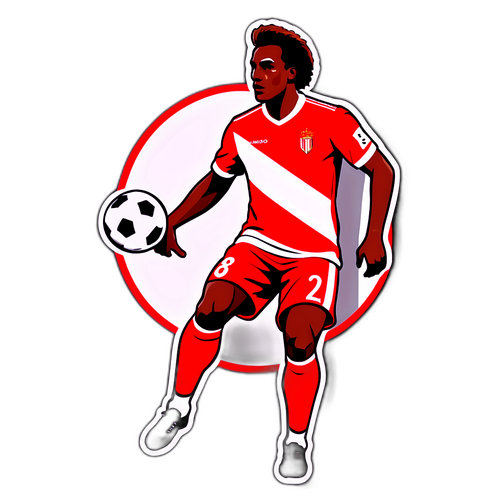 Sticker ya Mchezaji wa Soka wa Monaco