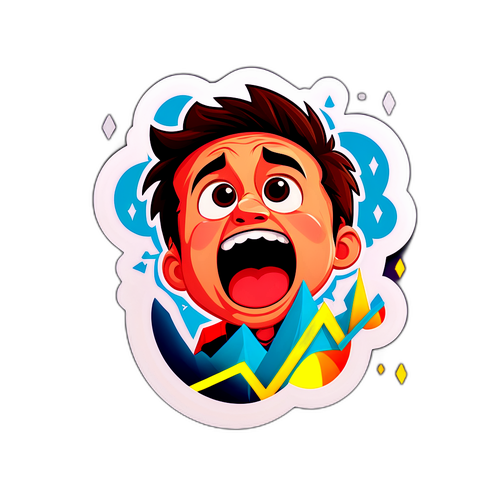 美國股市大幅下跌的驚訝貼紙